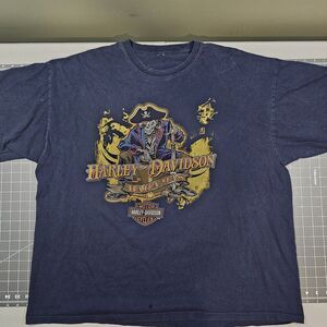Harley Davidson Tshirt XXL Bahamas Blackbeards Revenge Skeleton Skull Biker Y2K